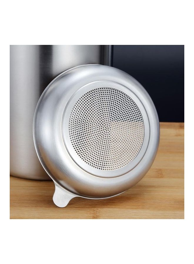 Loquat Stainless Steel Leak Proof Filter Mesh Oil Canister Silver 1.5Liters  - Image 3