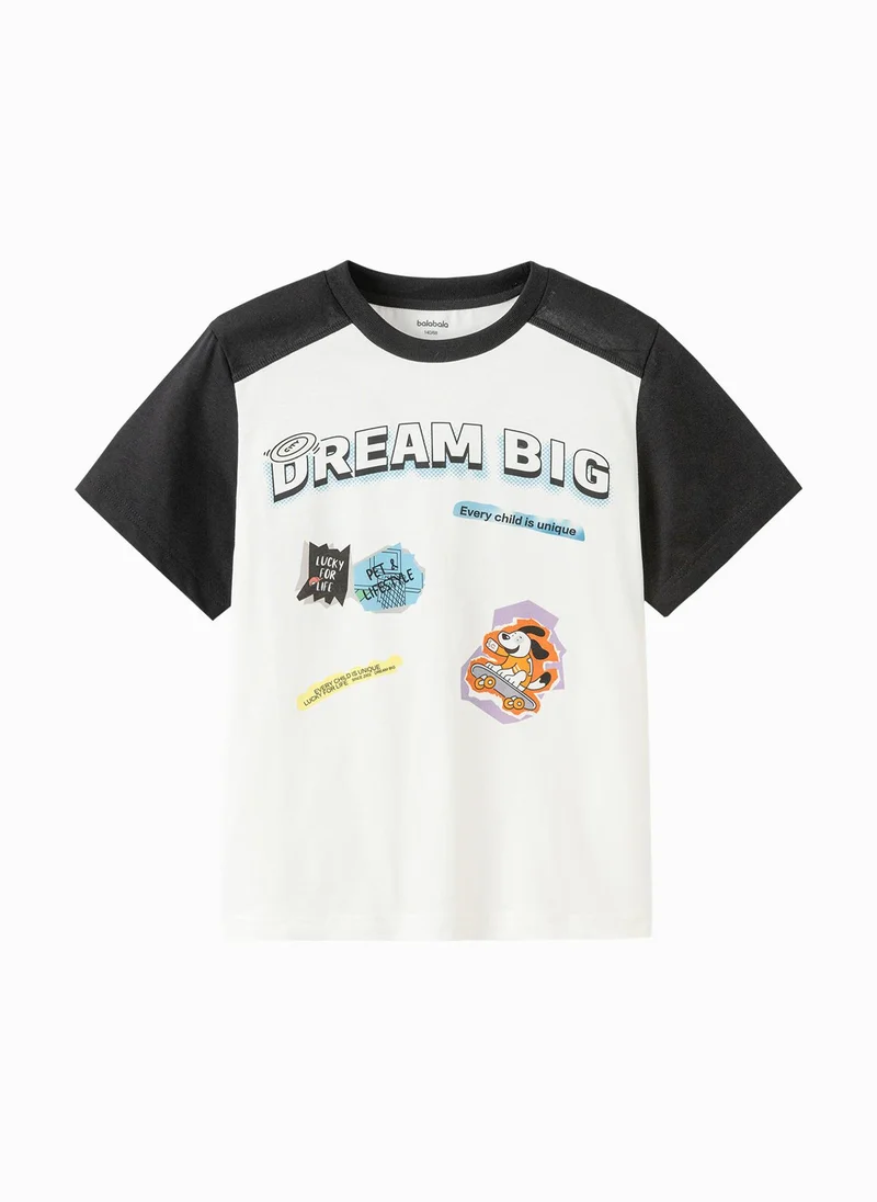 بالابالا Kids Boys Round neck short-sleeved T-shirt