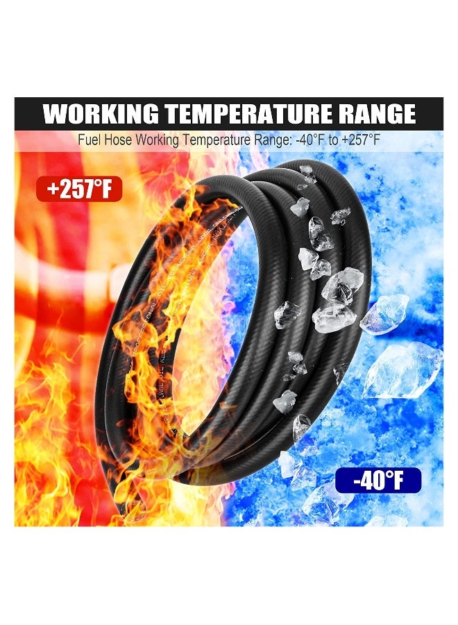 خرطوم وقود بقطر 3/8 بوصة طول 10 أقدام من نيون بروتين مطاطي مع قفل دفع ضغط عالي 300 PSI لأنظمة وقود السيارات والمحركات - Image 3