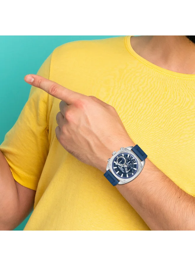 Lee Cooper Dark Blue Men's Silicone Multi Function Watch LC08237.399 - 43x50,5 mm for Men | Best Price UAE