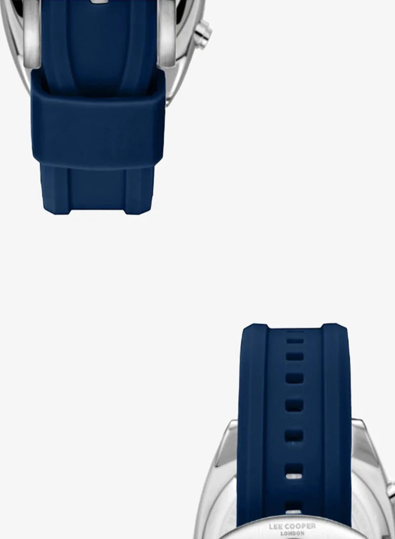 Lee Cooper Dark Blue Men's Silicone Multi Function Watch LC08237.399 - 43x50,5 mm for Men | Best Price UAE