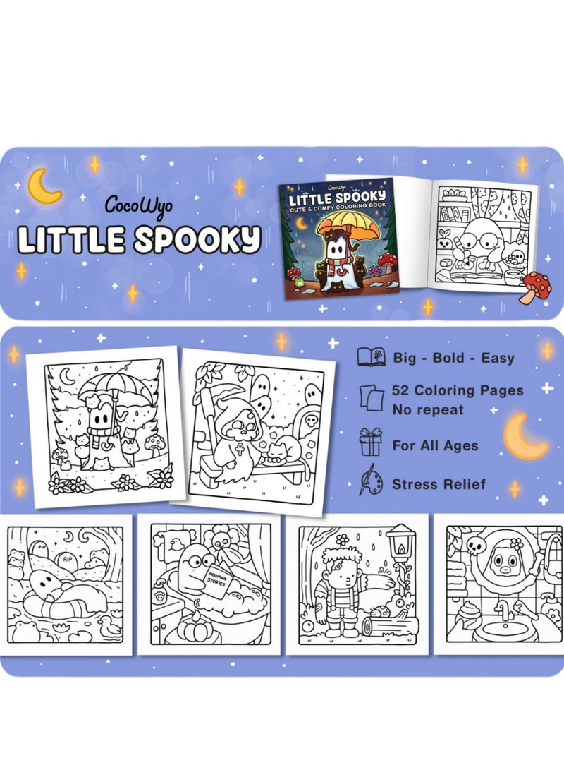 cocowyo Little Spooky:Coloring Book for Adults and Teens Featuring Cute Creepy Creatures in Cozy Moments for Relaxation - Image 3