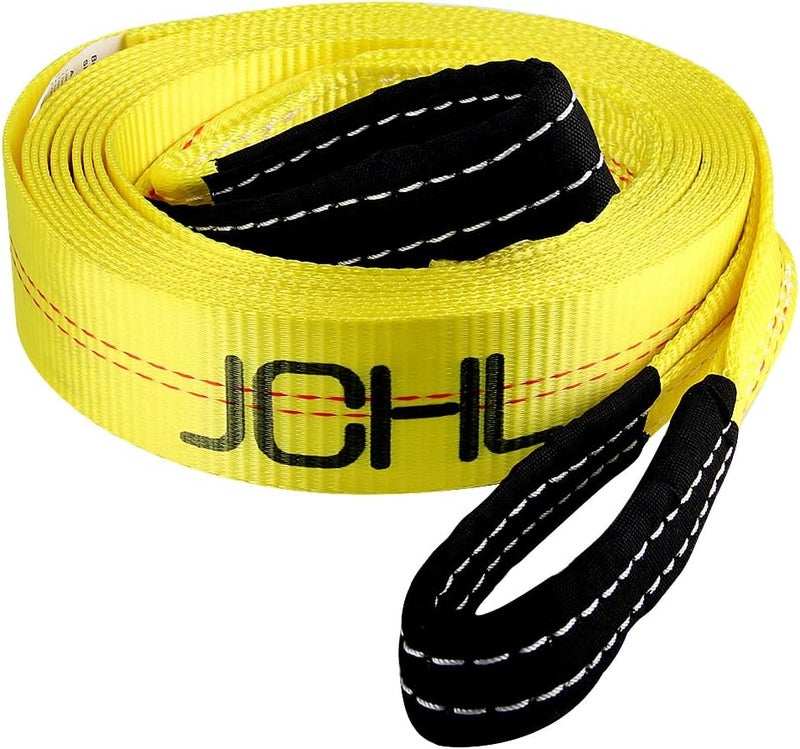 JCHL Recovery Tow Strap with Reinforced Loops 2inx20ft Heavy Duty 24,000lb Break Strength Vehicle Recovery Rope Use for Emergency Towing Rope, Tree Saver, Winch Extension, Triple Reinforced Loops - Image 1