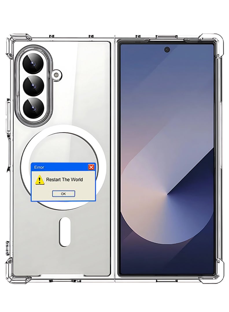 Theodor Magnetic Case for Samsung Galaxy Z Fold 7 Compatible with MagSafe Wireless Charging, Shockproof Phone Bumper Cover Restart the world - Image 1