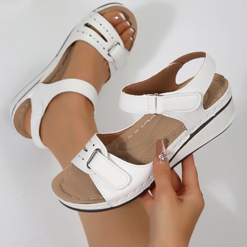 2025 Korean Fashion Peep Toe Wedge Fashion Casual Plus Size Women'S Roman Peep Toe - Image 2