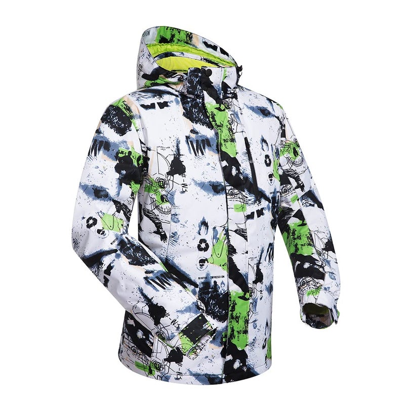 Come Wonka Mens Ski Jacket and Pants Set Ski Suit Winter Waterproof Windproof Hooded Snow Coat 2 Pieces Snowboarding Snowsuits Green+Green-XL - Image 4
