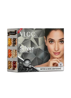 VLCC VLCC Natural Silver Facial Kit  Single Use  Salon Like Facial at Home in Just 6Steps  Includes Cleanser Scrub Cream Face Pack  Oil Free Gels  212 Oz60g 
