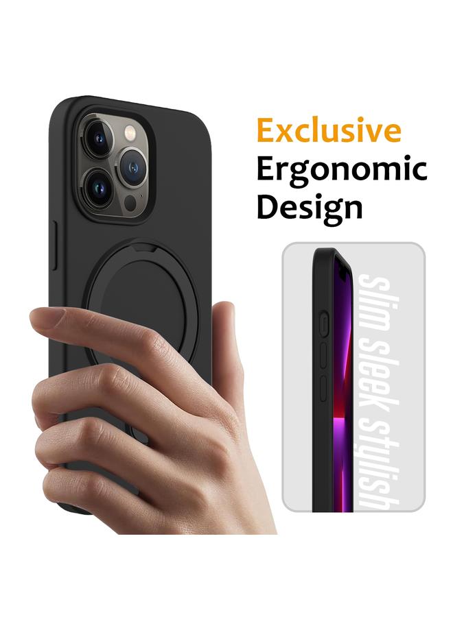 Zaboon Case For iPhone 13 Pro Max Liquid Silicone MagSafe Magnetic Phone Case with Ring Holder - Image 2