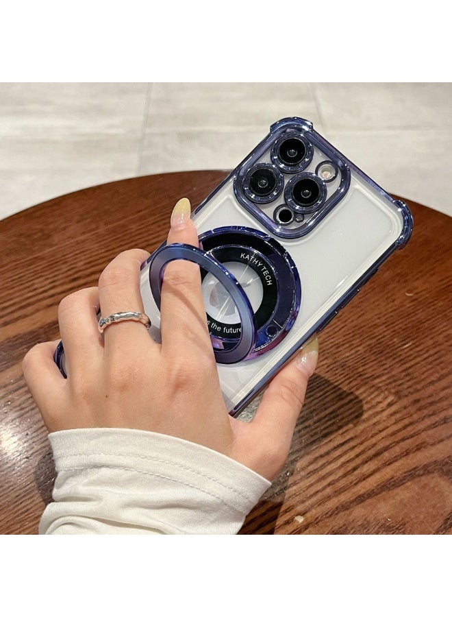 NIBEMINENT Electroplated Magnetic Suction Protection Case With Magsafe For IPhone 16 Plus, Blue - Image 2