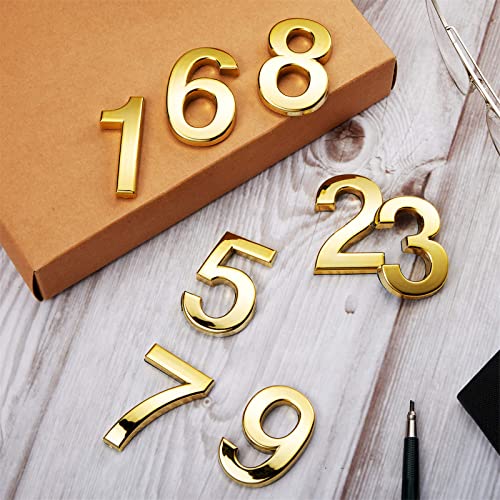 Hotop 20 Pieces Mailbox Numbers for House Outside 0-9 Door Room Signs Self Adhesive Address Number Sticker for Office Wall Apartment Decorative(2 Inch,Gold) - Image 5