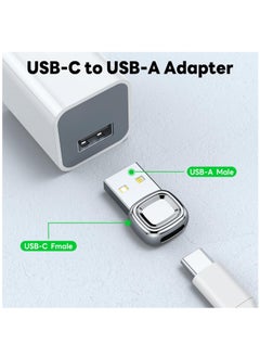 Excefore 2 Pcs USB to C Adapter, C to USB Adapter, Converter for Apple Watch Ultra iWatch 7 8 9,iPhone 14 13 12 11 15 Plus Pro Max,AirPods,iPad Air,Samsung Galaxy S23 S22, Silver  - Image 2