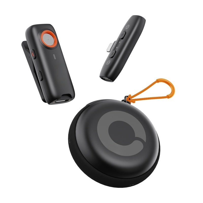 hohem MIC-01 One-Trigger-One 2.4G Wireless Microphone Magnet/ Clip On Mic for Smartphone 3-Level Noise Cancelling Built-in TF Card Slot Remote Shutter Control with Carrying Case External Mic for - Image 1