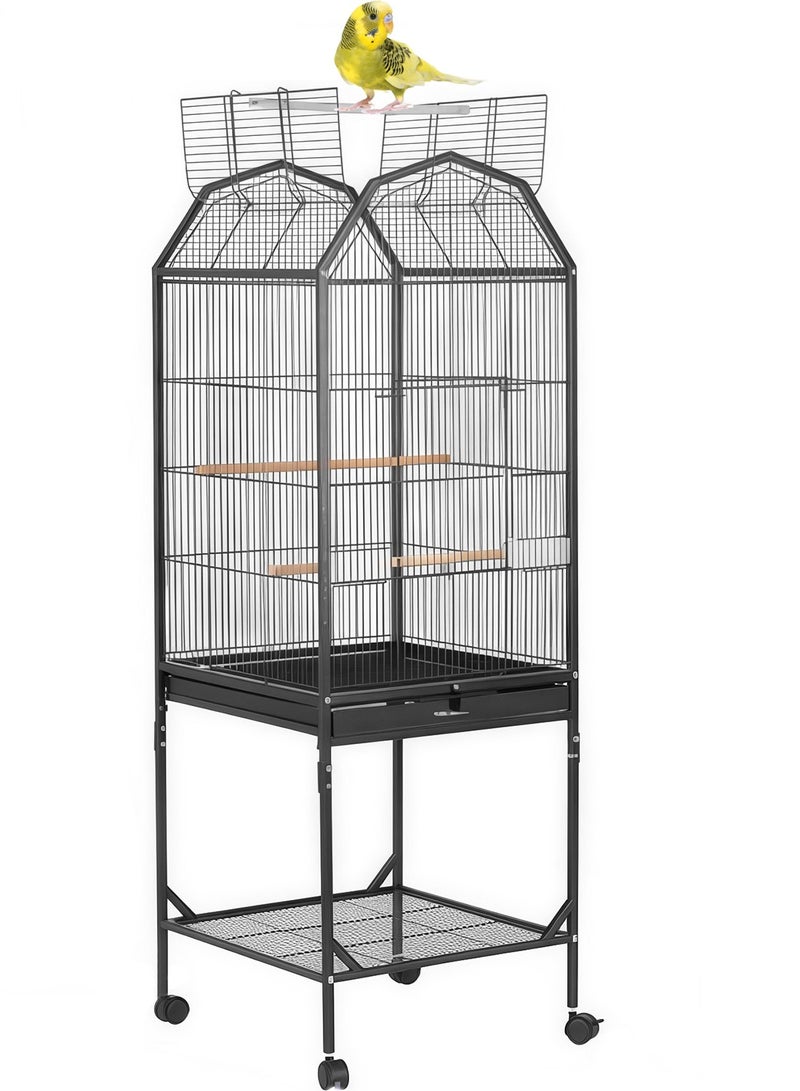 Kidle Bird Cage Bird House Parrot Birdcage with Rolling Stand for Parakeets Play - Image 1