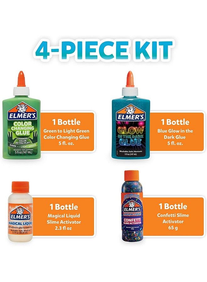 ELMER'S طقم صمغ إلمر لصنع سلايم الديناصورات ليلاً، يصنع سلايم يتغير لونه ويتلألأ في الظلام، يشمل صمغ سائل وناشط سلايم، 4 قطع - Image 3