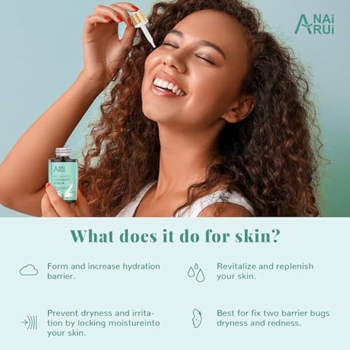 ANAI RUI Ceramide Face Serum, Calming Smooting Serum for face,Skin Barrier Repair Serum with Hyaluronic Acid, Reduces Wrinkles & Repairs Skin, Soothe Redness,Ceramide Moisturizer Serum 1 Fl.oz - Image 3