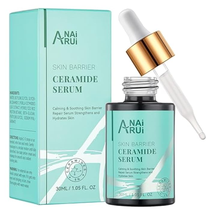 ANAI RUI Ceramide Face Serum, Calming Smooting Serum for face,Skin Barrier Repair Serum with Hyaluronic Acid, Reduces Wrinkles & Repairs Skin, Soothe Redness,Ceramide Moisturizer Serum 1 Fl.oz - Image 1