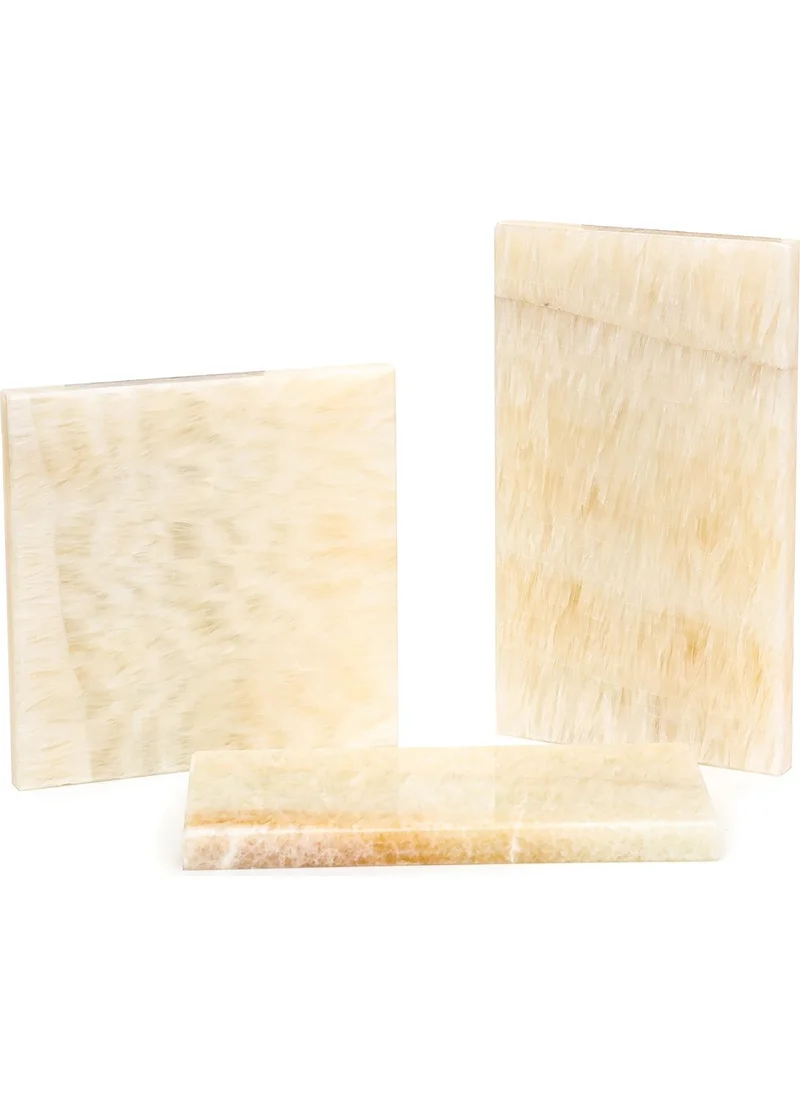 ميسي Decorative Presentation White Waves Natural Marble Stone - 27 x 16 cm