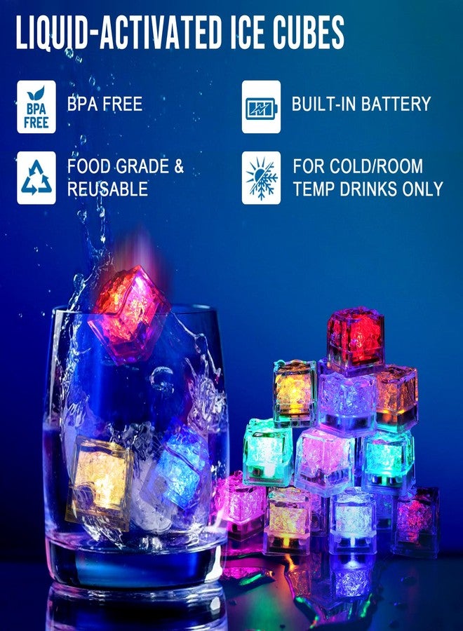 Nonley Light Up Ice Cubes for Drinks, 12 Pack LED Ice Cubes Liquid Activated, Glow in The Dark Waterproof Ice Cubes for Home Bar Supplies Summer Party Wedding Decor - Image 3