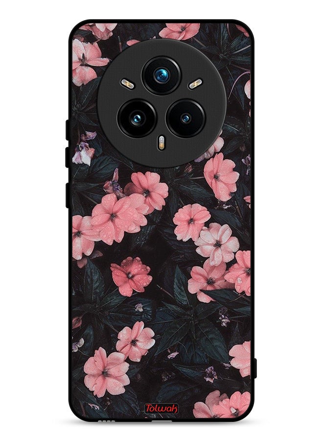 Tolwak Realme 14 Pro Plus 5G Protective Case Cover Peach Small Roses
