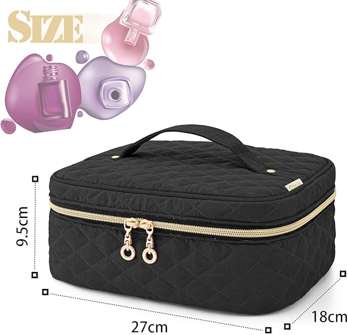 YARWO حافظة تنظيم طلاء الأظافر من ياروو - تخزين طلاء الأظافر لـ 24 زجاجة 15 مل 0.5 أونصة - حقيبة تخزين طلاء الأظافر - حقيبة حمل طلاء الأظافر لملحقات فن الأظافر - وردة عتيقة - Image 5