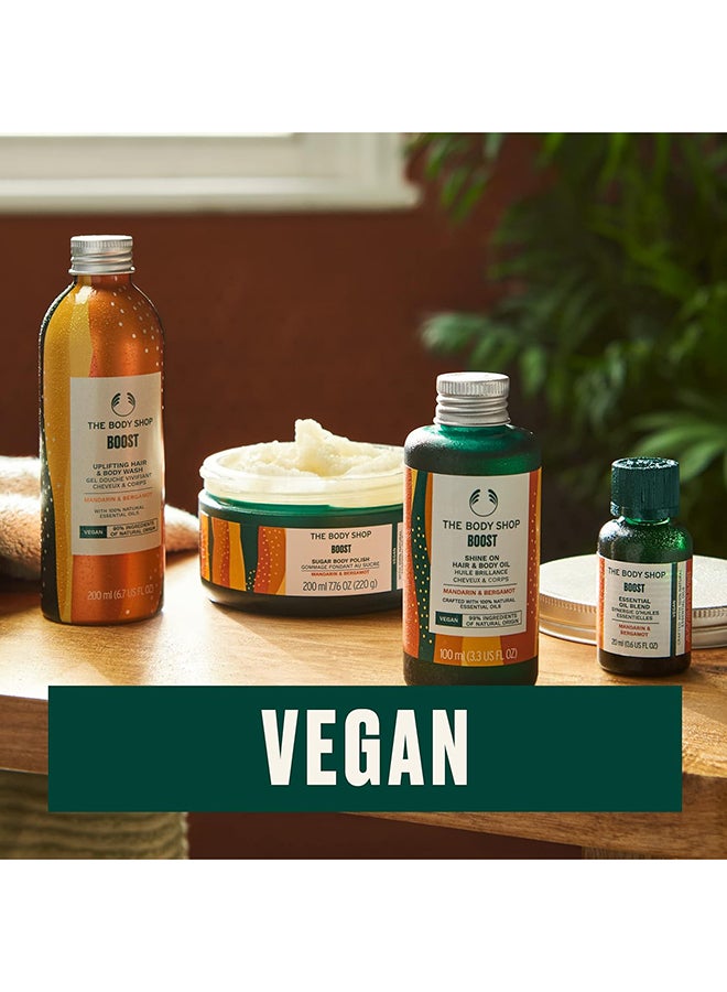 THE BODY SHOP Boost Whipped Body Cream – Nourishing & Non-Greasy Moisturiser for All Skin Types, With Mandarin & Bergamot Essential Oils, 96% Natural Ingredients, Zesty Citrus Scent, 200ML - Image 3