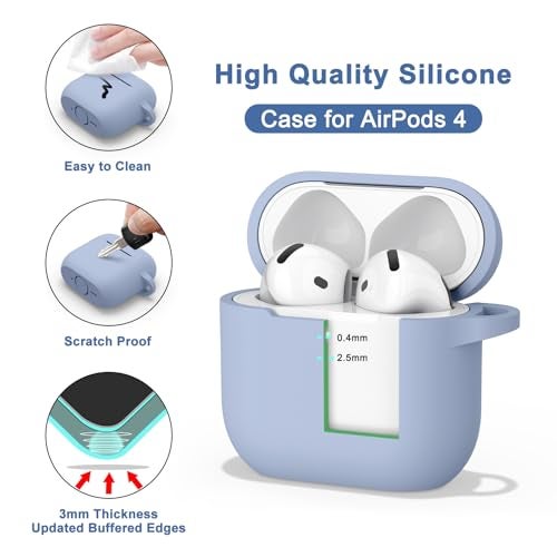 Meliya Case for AirPods 4 (2024), Wireless Charging, Powerful Drop Protection, Tough Magnetic Cover with Cleaning Pen for Apple AirPods 4th Generation- Blue - Image 5