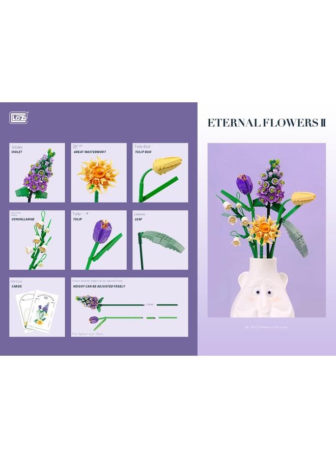 Bluejw Loz1657 Romantic Love Sea Small Particles Bouquet Building Blocks Hand Assembled Diy Toy Gift - Image 1