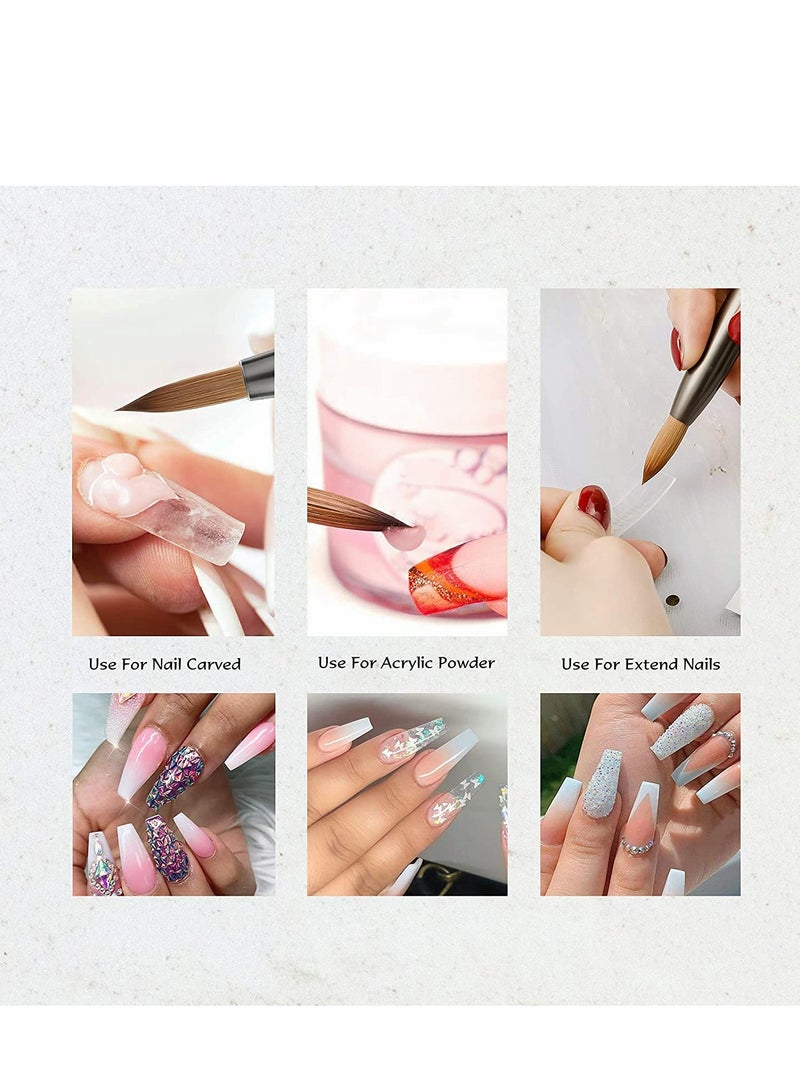 Acrylic Nail Brush, Oval Crimped Sable Brush, Wood Nail Art Brush for Acrylic Application Manicure Tool (Black) - Image 5