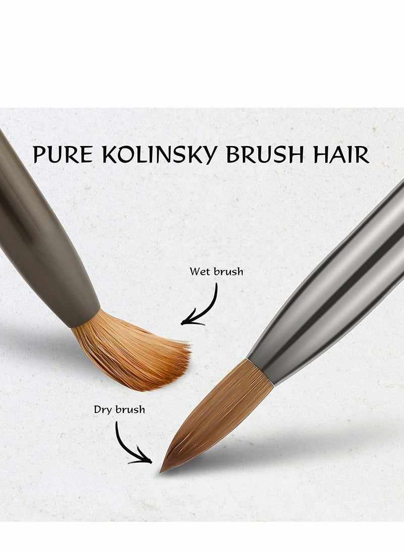 Acrylic Nail Brush, Oval Crimped Sable Brush, Wood Nail Art Brush for Acrylic Application Manicure Tool (Black) - Image 4