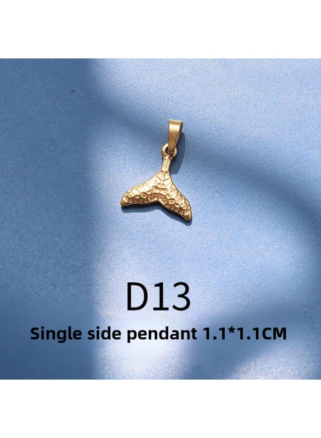 Europe And The United States Hot Moon Starfish Pendant Jewelry Pendant Accessories Titanium Steel Plated 8k Gold Pendant Versatile
