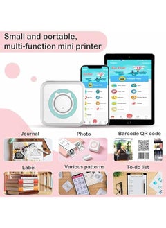 DMG TECH Label Printer Portable Thermal Printer Mini Photo Printer Rechargeable Labeler Small Bluetooth Inkless Printer With 13 Rolls Thermal Paper For Android And Ios Smartphones  - Image 5