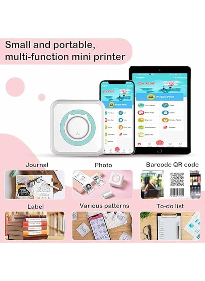 DMG TECH - Label Printer Portable Thermal Printer Mini Photo Printer Rechargeable Labeler Small Bluetooth Inkless Printer With 13 Rolls Thermal Paper For Android And Ios Smartphones - Image 1