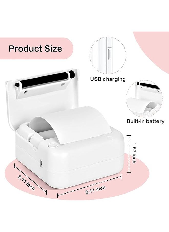 DMG TECH - Label Printer Portable Thermal Printer Mini Photo Printer Rechargeable Labeler Small Bluetooth Inkless Printer With 13 Rolls Thermal Paper For Android And Ios Smartphones - Image 1
