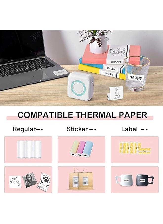 DMG TECH - Label Printer Portable Thermal Printer Mini Photo Printer Rechargeable Labeler Small Bluetooth Inkless Printer With 13 Rolls Thermal Paper For Android And Ios Smartphones - Image 1