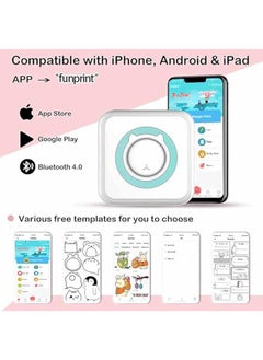 DMG TECH Label Printer Portable Thermal Printer Mini Photo Printer Rechargeable Labeler Small Bluetooth Inkless Printer With 13 Rolls Thermal Paper For Android And Ios Smartphones  - Image 2