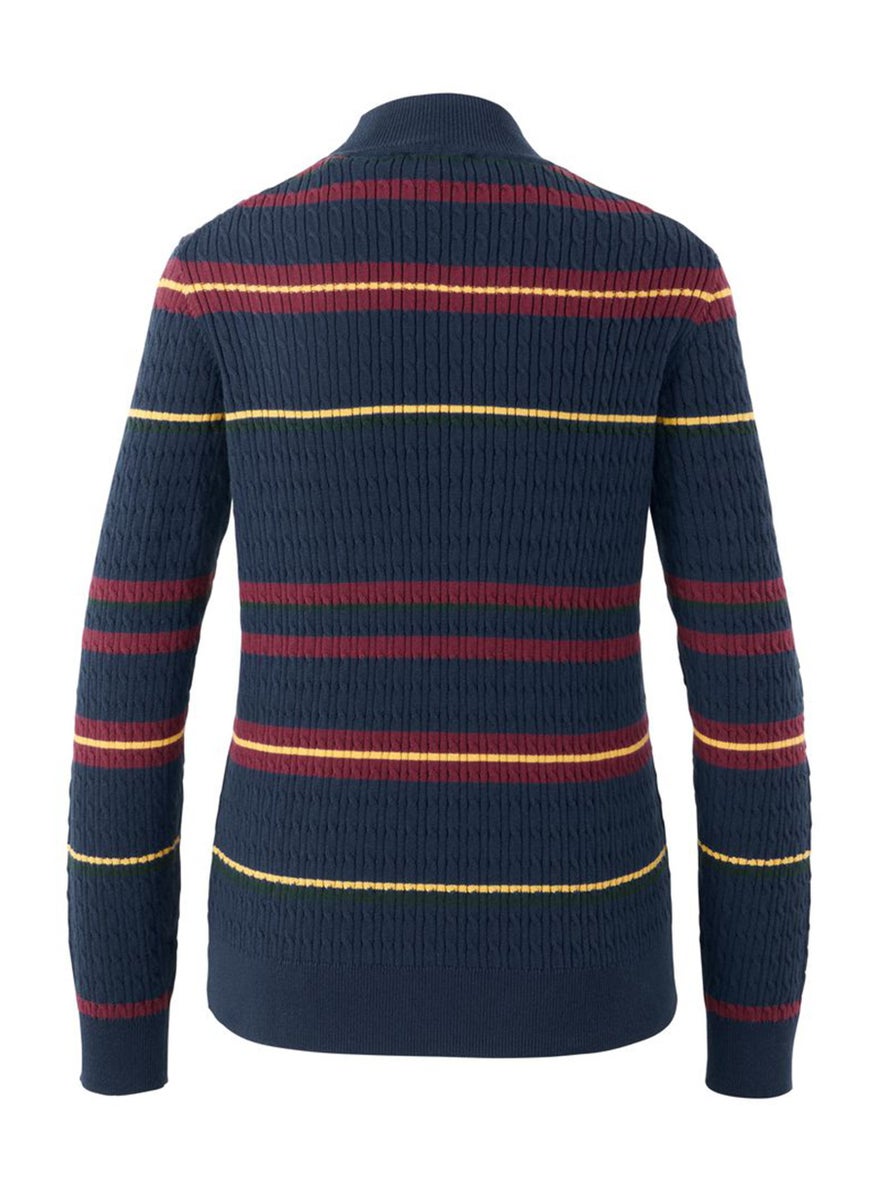 Tchibo Women Round Neck Stripe Sweater, Navy Combo  - Image 3