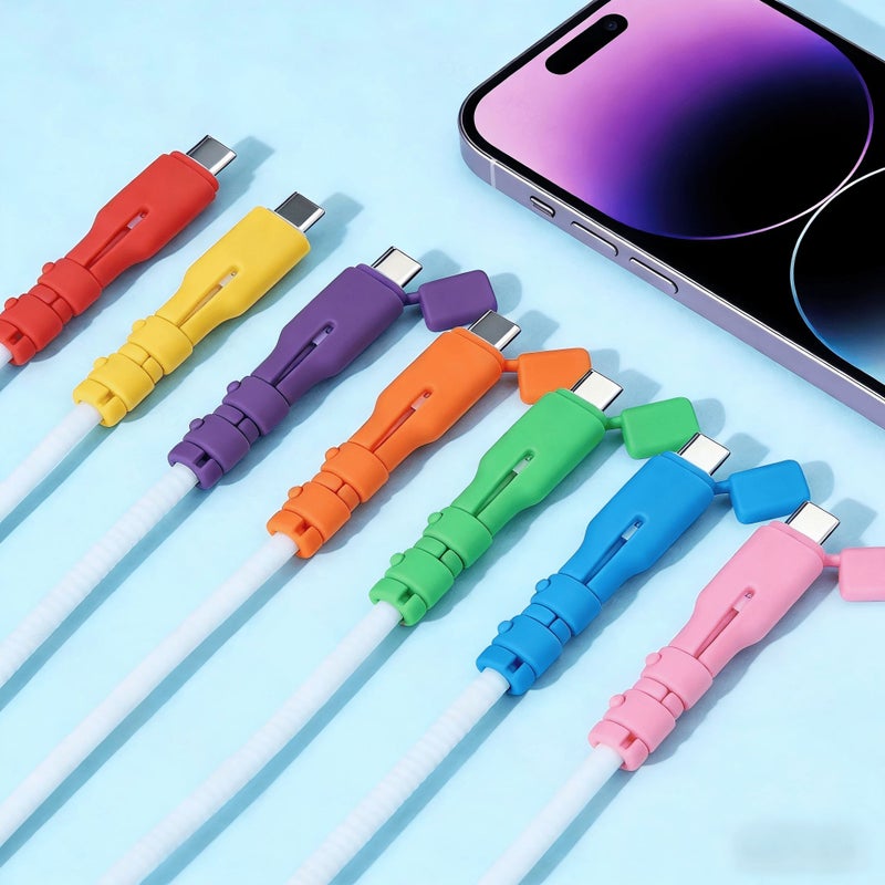 20Pcs Assorted Cable Protectors Anti Breakage Organizer for USB C Laptop Tablet Phone - Image 1