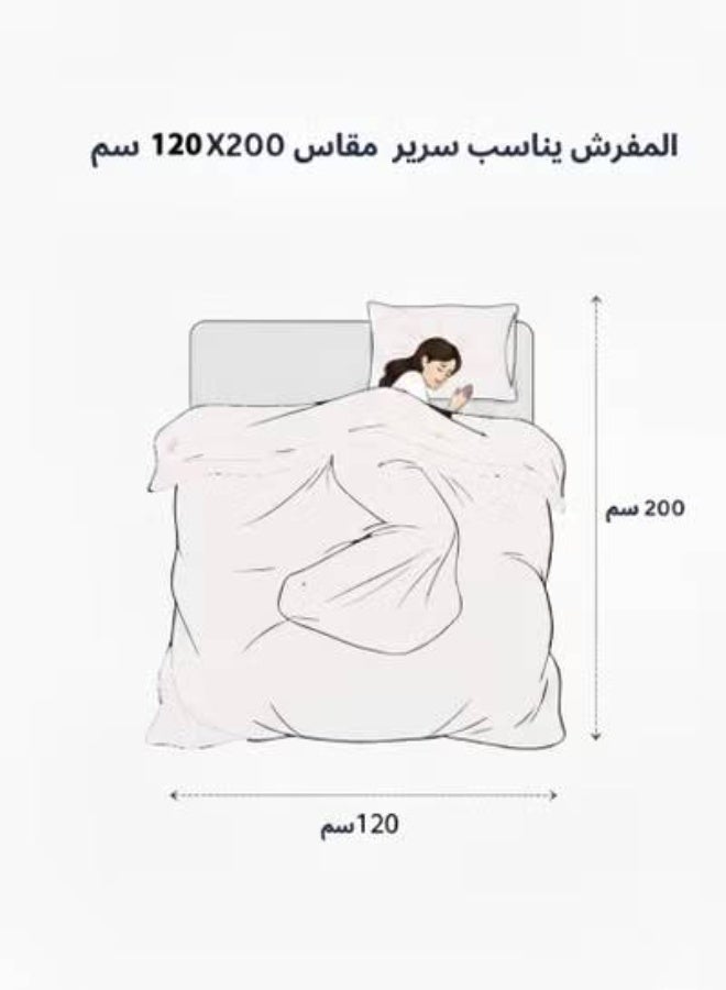 ميرال مفرش شتوي نفر ونص مضغوط، مقاس 160×210 سم | 4 قطع | وجه مشجر ووجه فرو، بتصميم سداسي فاخر - Image 5