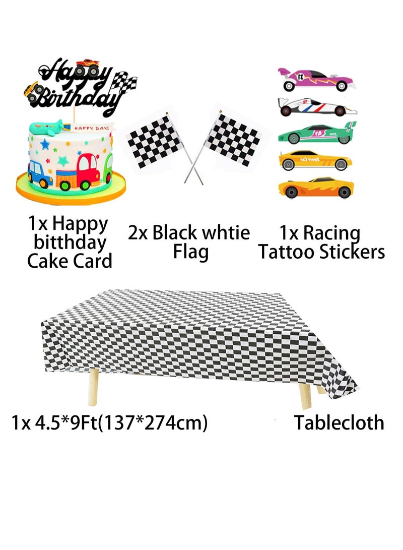 Car Party Decorations, Racing Balloon Garland Arch Kit, Vintage Race Car Balloons, Finish Line Race Car, Racing Car Decorations, Monster Truck Party, Black White Lattice Printed Latex Balloons - Image 4