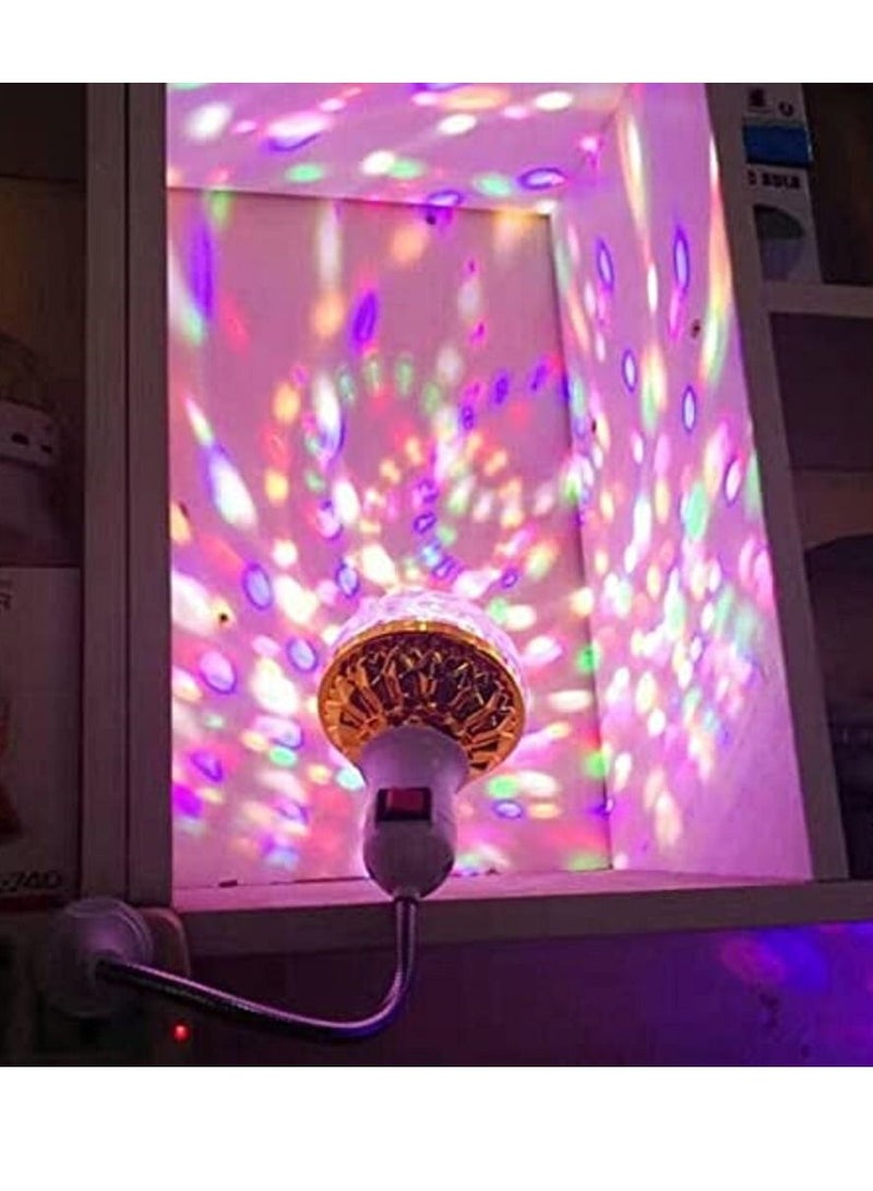 SYOSI Colorful Rotating Magic Ball Light,Colorful Disco Rotating Magic Ball Light Bulb with Sockets,Magic Ball RGB LED Stage Light for Home Room Dance Parties,Birthday, Holiday, Club, Bar, Disco - Image 2