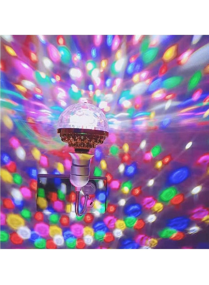 SYOSI Colorful Rotating Magic Ball Light,Colorful Disco Rotating Magic Ball Light Bulb with Sockets,Magic Ball RGB LED Stage Light for Home Room Dance Parties,Birthday, Holiday, Club, Bar, Disco - Image 5