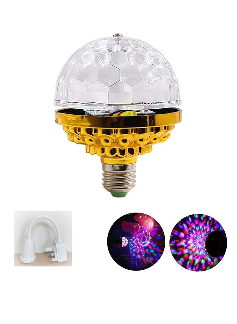 SYOSI Colorful Rotating Magic Ball Light,Colorful Disco Rotating Magic Ball Light Bulb with Sockets,Magic Ball RGB LED Stage Light for Home Room Dance Parties,Birthday, Holiday, Club, Bar, Disco - Image 1