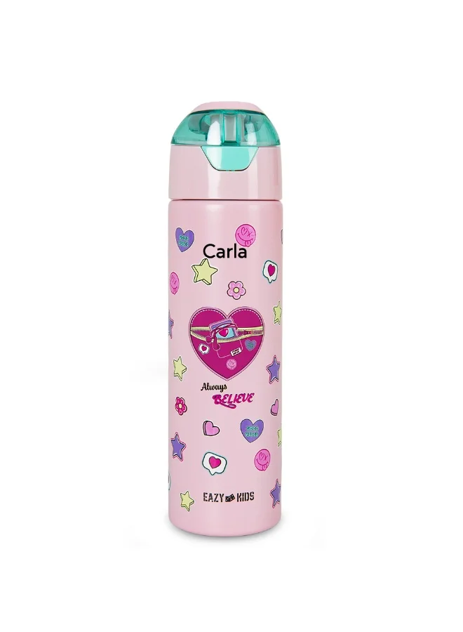 إيزي كيدز Eazy Kids Personalized - Insulated Stainless Steel Water Bottle w/Spray, Always Believe 640ml - Pink