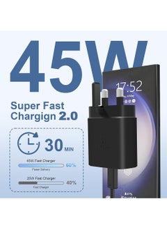 X-level 45W Super Fast Charger for Samsung,Gcstnn USB C Plug for Galaxy S25 Ultra/S25+/S25/S24 Ultra/S24/S22/S21/A15,A55,Z Fold 6,Z Flip 6,Tab S9,Google Pixel 9,PPS Fsat Charger 2.0 with 6.6ft 5A Type-C Cable  - Image 2