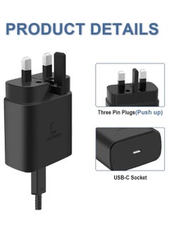 X-level 45W Super Fast Charger for Samsung,Gcstnn USB C Plug for Galaxy S25 Ultra/S25+/S25/S24 Ultra/S24/S22/S21/A15,A55,Z Fold 6,Z Flip 6,Tab S9,Google Pixel 9,PPS Fsat Charger 2.0 with 6.6ft 5A Type-C Cable  - Image 3