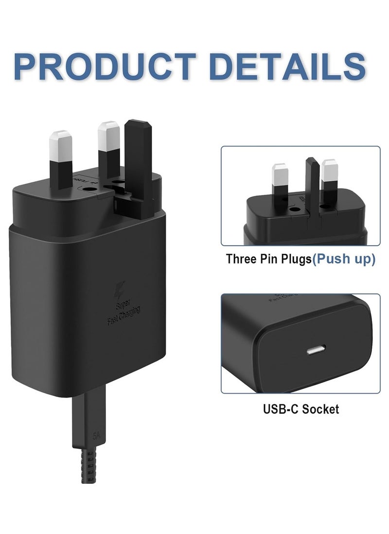 X-level - 45W Super Fast Charger for Samsung,Gcstnn USB C Plug for Galaxy S25 Ultra/S25+/S25/S24 Ultra/S24/S22/S21/A15,A55,Z Fold 6,Z Flip 6,Tab S9,Google Pixel 9,PPS Fsat Charger 2.0 with 6.6ft 5A Type-C Cable - Image 1