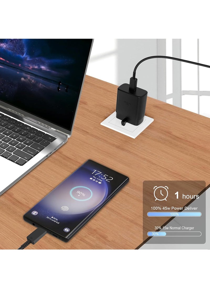 X-level - 45W Super Fast Charger for Samsung,Gcstnn USB C Plug for Galaxy S25 Ultra/S25+/S25/S24 Ultra/S24/S22/S21/A15,A55,Z Fold 6,Z Flip 6,Tab S9,Google Pixel 9,PPS Fsat Charger 2.0 with 6.6ft 5A Type-C Cable - Image 1