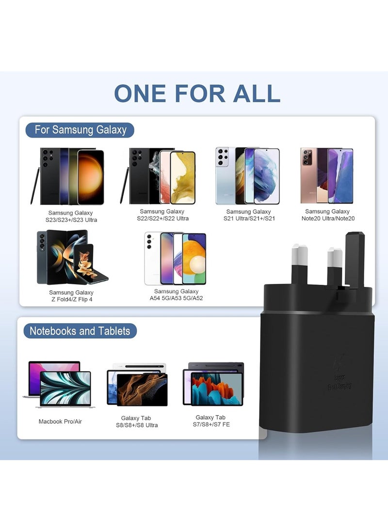 X-level - 45W Super Fast Charger for Samsung,Gcstnn USB C Plug for Galaxy S25 Ultra/S25+/S25/S24 Ultra/S24/S22/S21/A15,A55,Z Fold 6,Z Flip 6,Tab S9,Google Pixel 9,PPS Fsat Charger 2.0 with 6.6ft 5A Type-C Cable - Image 1