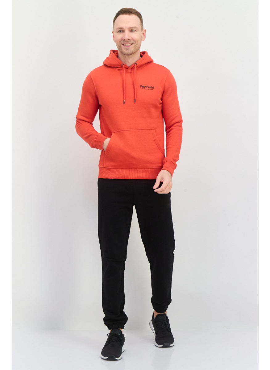Penfield Men Hooded Long Sleeve Brand Logo Sweatshirt, Red  - Image 4