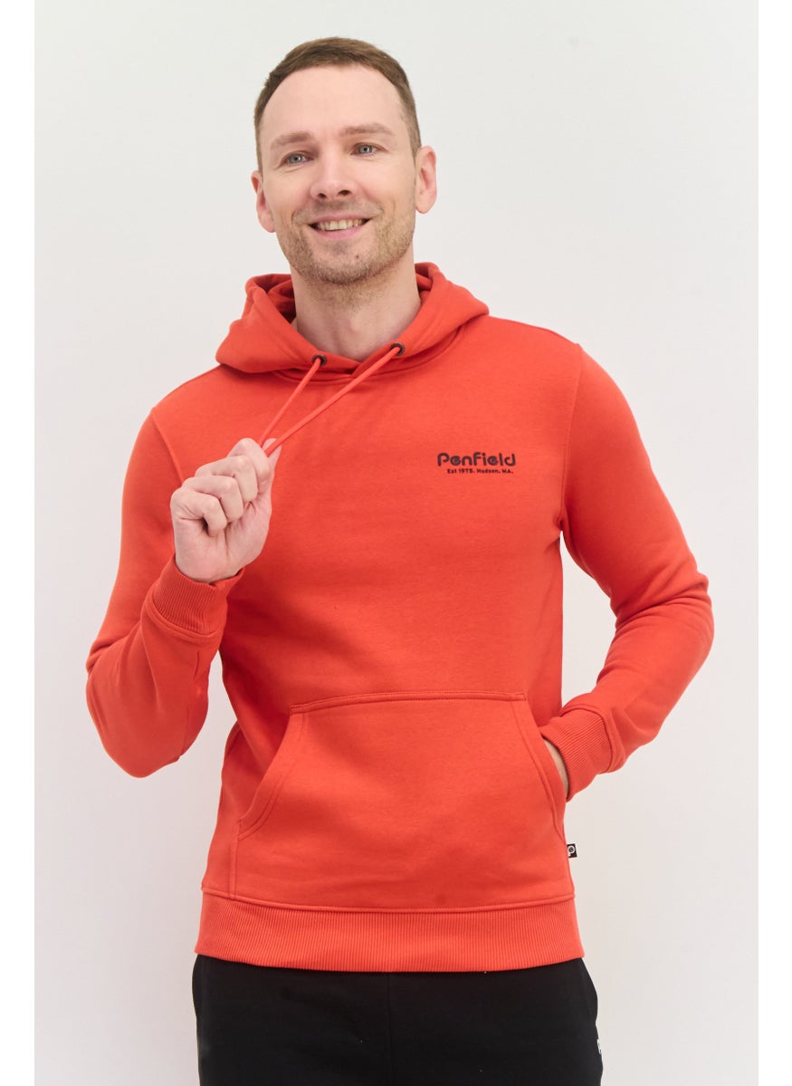 Penfield Men Hooded Long Sleeve Brand Logo Sweatshirt, Red  - Image 1